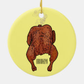 Cartoon-Darstellung von Hähnchen Keramik Ornament (Hinten)