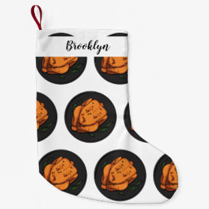 Cartoon-Darstellung von Hähnchen Kleiner Weihnachtsstrumpf