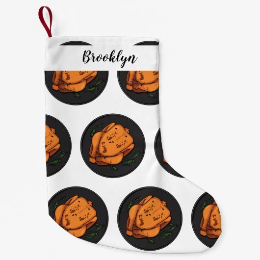 Cartoon-Darstellung von Hähnchen Kleiner Weihnachtsstrumpf (Vorderseite)