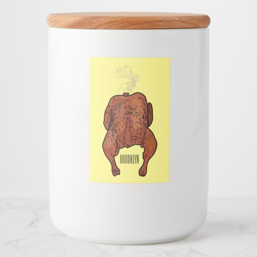 Cartoon-Darstellung von Hähnchen Lebensmitteletikett (Vorderseite)