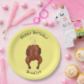 Cartoon-Darstellung von Hähnchen Pappteller (Party)