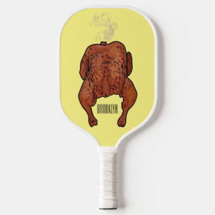 Cartoon-Darstellung von Hähnchen Pickleball Schläger