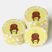 Cartoon-Darstellung von Hähnchen Pokerchips (Stapel)