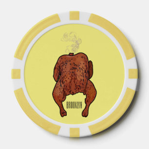 Cartoon-Darstellung von Hähnchen Pokerchips