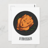 Cartoon-Darstellung von Hähnchen Postkarte (Vorne/Hinten)