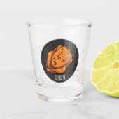 Cartoon-Darstellung von Hähnchen Schnapsglas (Vorderseite)