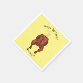 Cartoon-Darstellung von Hähnchen Serviette (Ecke)