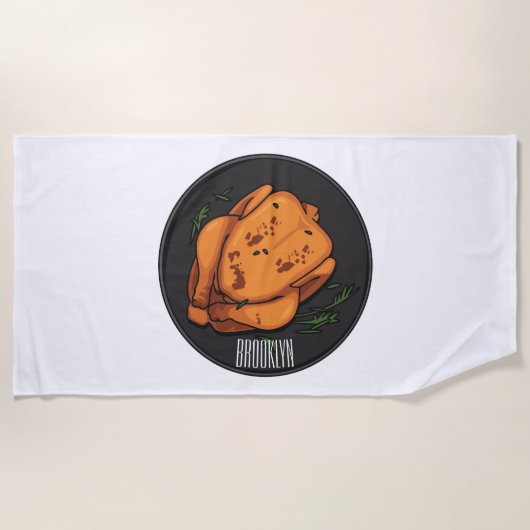 Cartoon-Darstellung von Hähnchen Strandtuch (Vorderseite)