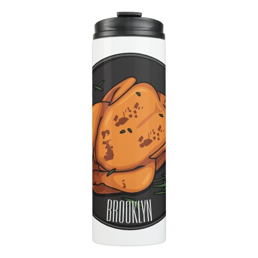 Cartoon-Darstellung von Hähnchen Thermosbecher (Vorderseite)