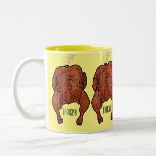 Cartoon-Darstellung von Hähnchen Zweifarbige Tasse