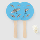 Cartoon-Darstellung von Riesenleoparden Fächer (Vorne und Hinten)