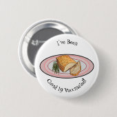 Cartoon-Darstellung von Schweinebauch Button (Vorne & Hinten)
