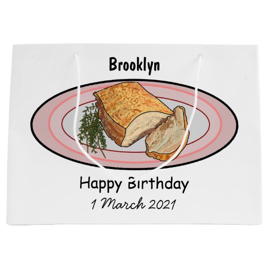 Cartoon-Darstellung von Schweinebauch Große Geschenktüte (Vorderseite)