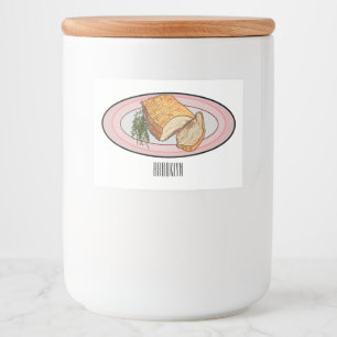 Cartoon-Darstellung von Schweinebauch Lebensmitteletikett