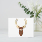 Cartoon Deer Stag Head Postkarte (Stehend Vorderseite)