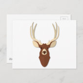 Cartoon Deer Stag Head Postkarte (Vorne/Hinten)