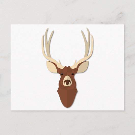Cartoon Deer Stag Head Postkarte (Vorderseite)