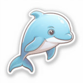 Cartoon-Delphin Aufkleber (Vorderseite)