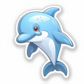 Cartoon-Delphin Aufkleber (Vorderseite)