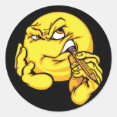 Cartoon denken Ausdrucksaufkleber Runder Aufkleber (Vorderseite)