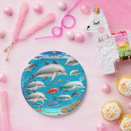 Cartoon der Delphine Pappteller (Party)