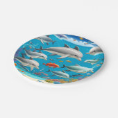 Cartoon der Delphine Pappteller (Schrägansicht)