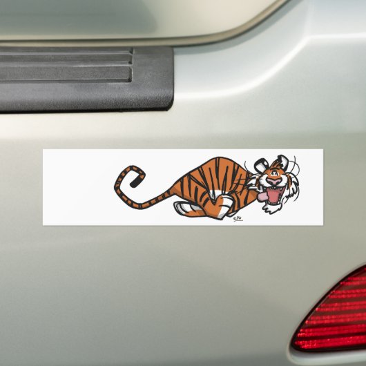 Cartoon, der den Tiger-Autoaufkleber läuft Autoaufkleber (Auf Auto)