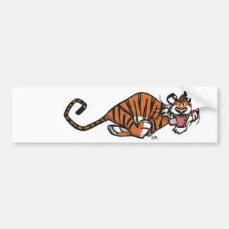 Cartoon, der den Tiger-Autoaufkleber läuft Autoaufkleber