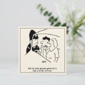 Cartoon der Ehefrau mit Ehemann, der Drink Driver Karte (Stehend Vorderseite)