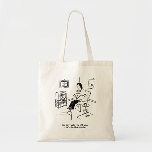 Cartoon der Fernsehabstimmung. Funny Bag Tragetasche (Vorne)