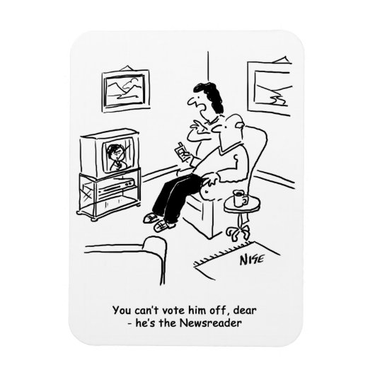 Cartoon der Fernsehabstimmung. Magnet (Vertikal)