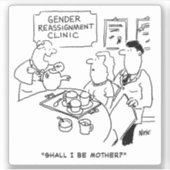 Cartoon der Geschlechterumverteilung Aufkleber (Vorderseite)
