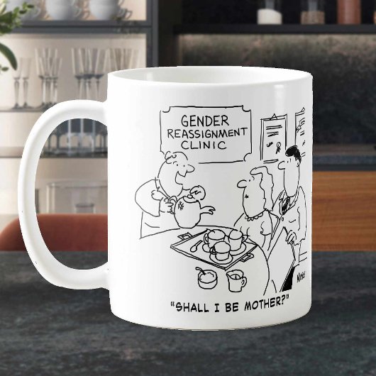 Cartoon der Geschlechtszuweisung Kaffeetasse