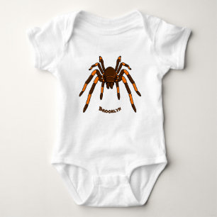 Cartoon der graubraunen und orangen Spinne Baby Strampler
