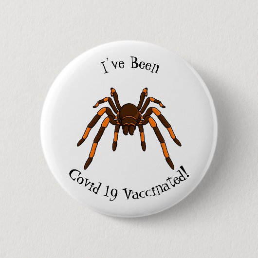 Cartoon der graubraunen und orangen Spinne Button (Vorderseite)