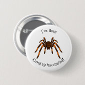 Cartoon der graubraunen und orangen Spinne Button (Vorne & Hinten)