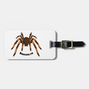 Cartoon der graubraunen und orangen Spinne Gepäckanhänger