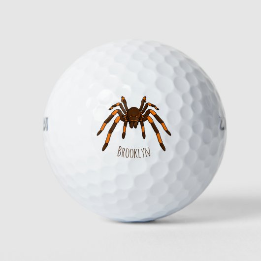 Cartoon der graubraunen und orangen Spinne Golfball (Vorderseite)