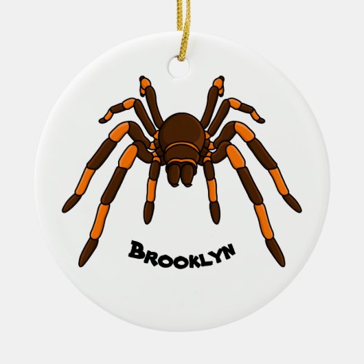 Cartoon der graubraunen und orangen Spinne Keramik Ornament (Vorne)