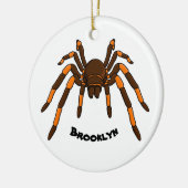 Cartoon der graubraunen und orangen Spinne Keramik Ornament (Links)
