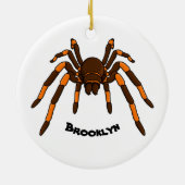 Cartoon der graubraunen und orangen Spinne Keramik Ornament (Hinten)