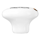 Cartoon der graubraunen und orangen Spinne Keramikknauf (Seitenansicht)