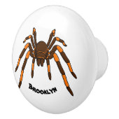 Cartoon der graubraunen und orangen Spinne Keramikknauf (Rechts)