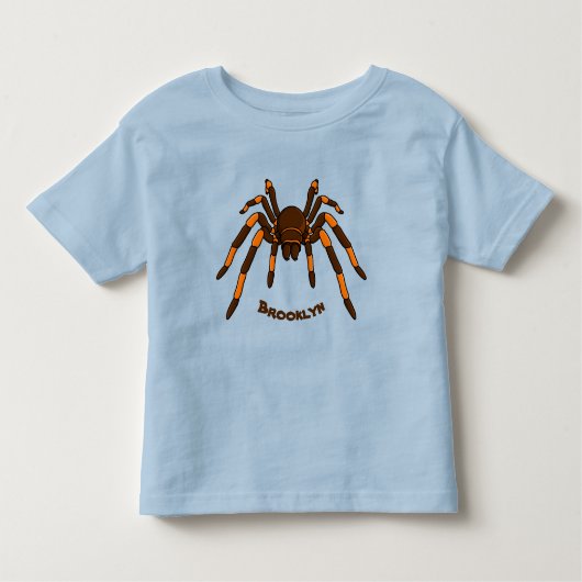 Cartoon der graubraunen und orangen Spinne Kleinkind T-shirt (Vorderseite)