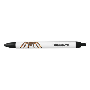 Cartoon der graubraunen und orangen Spinne Kugelschreiber
