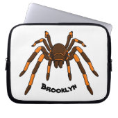 Cartoon der graubraunen und orangen Spinne Laptopschutzhülle (Vorderseite)