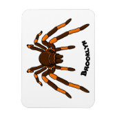 Cartoon der graubraunen und orangen Spinne Magnet (Vertikal)