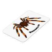 Cartoon der graubraunen und orangen Spinne Magnet (Linke Seite)