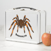 Cartoon der graubraunen und orangen Spinne Metall Brotdose (Beispiel)