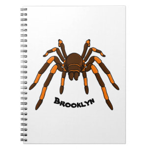 Cartoon der graubraunen und orangen Spinne Notizblock
